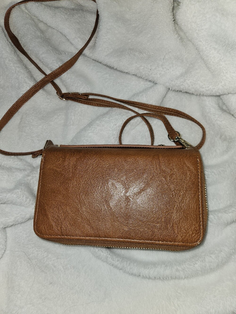 Womans Brown Small Wallet Crossbody Purse - Picture 2 of 7